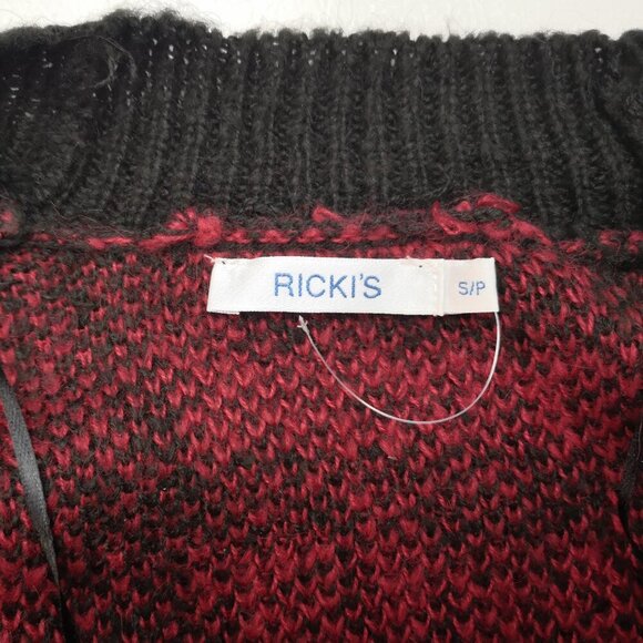 NWOT Ricki's Ladies Size Small Red & Black Check Straight Fit Open Cardigan - Picture 3 of 9